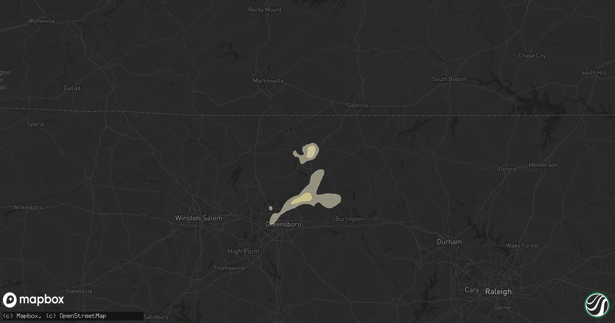 Hail map in Reidsville, NC on July 17, 2021
