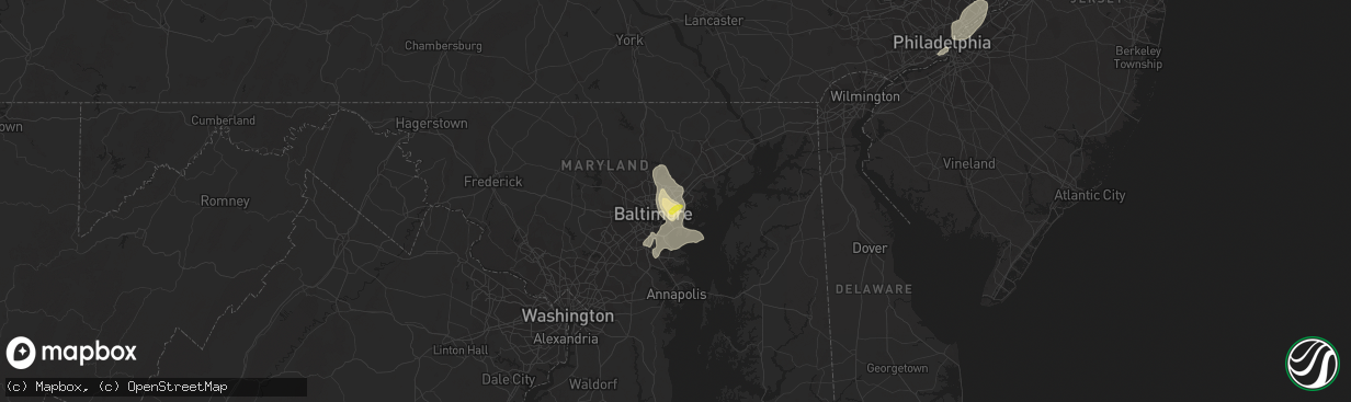 Hail map in Rosedale, MD on July 17, 2021