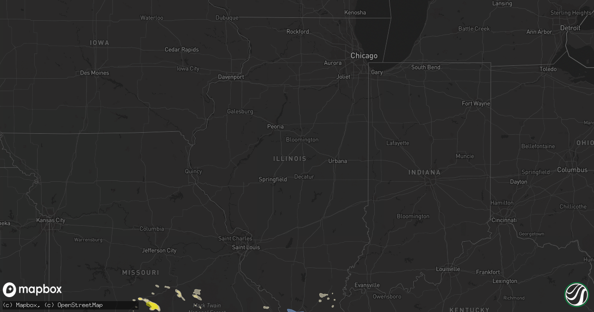 Hail map in Illinois on July 17, 2022