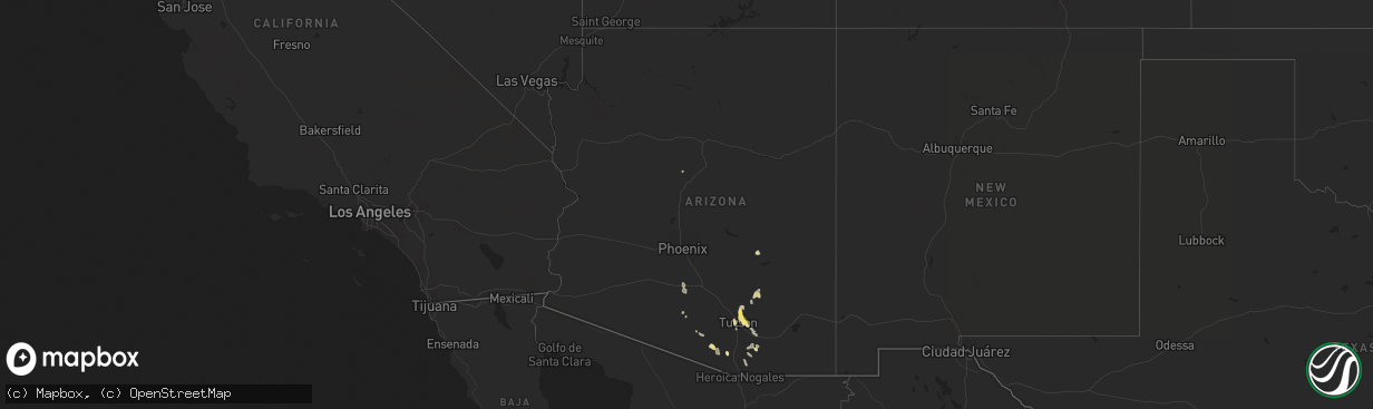 Hail map in Arizona on July 17, 2023