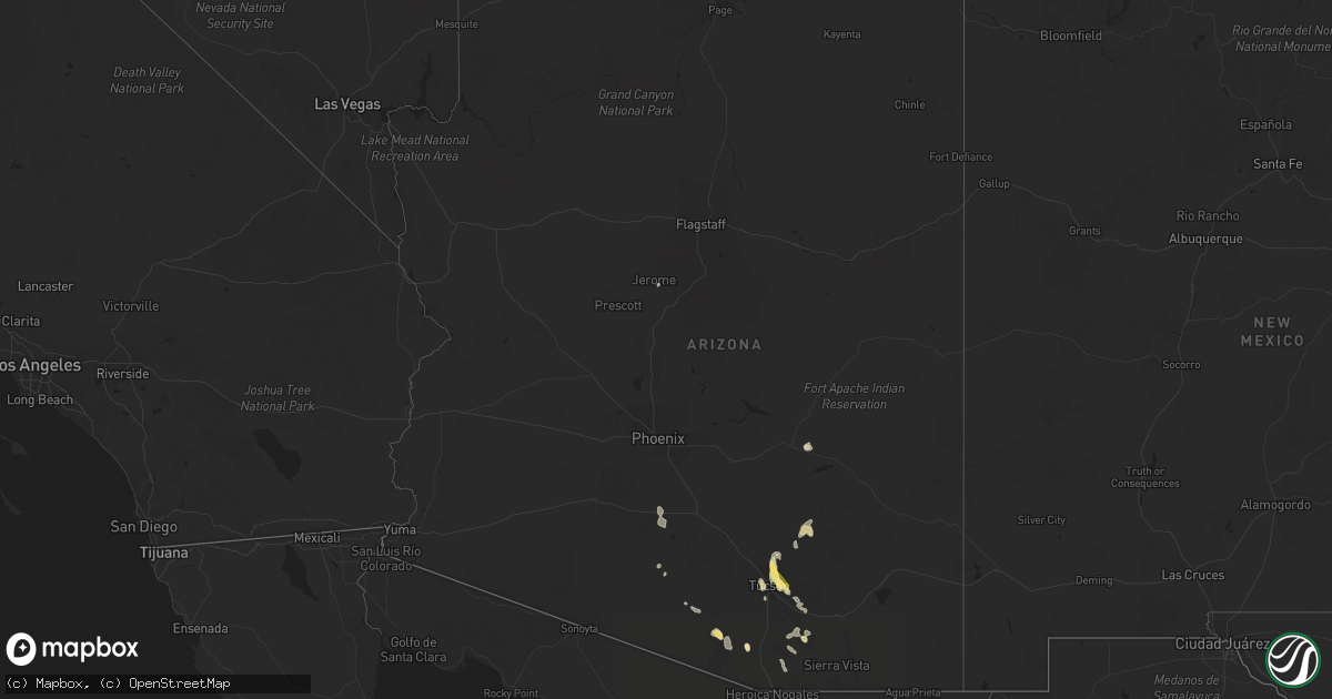 Hail map in Arizona on July 17, 2023