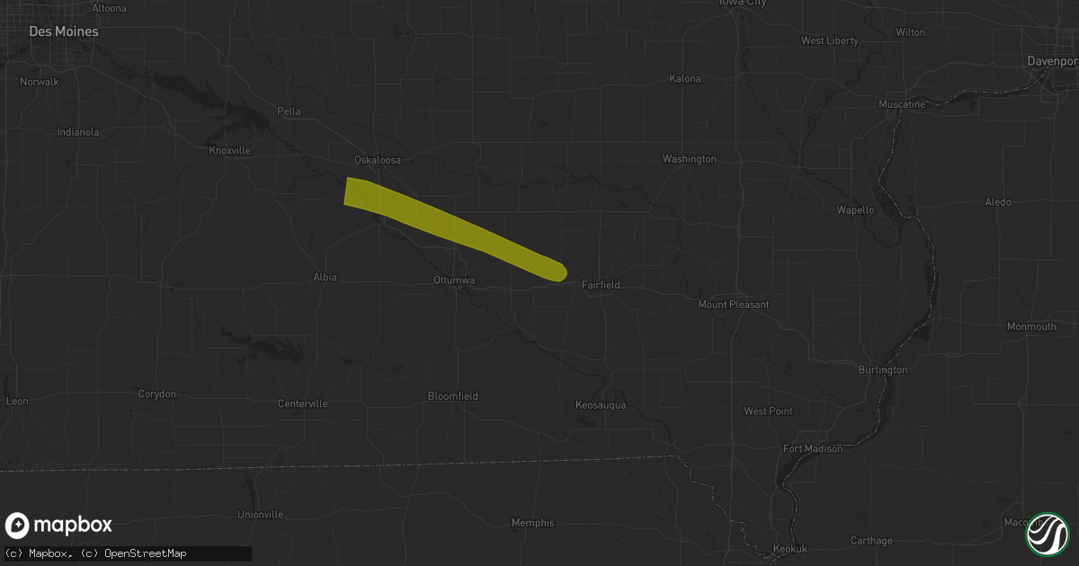 Hail map in Batavia, IA on July 17, 2023
