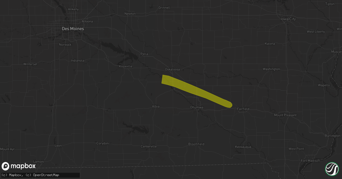 Hail map in Eddyville, IA on July 17, 2023