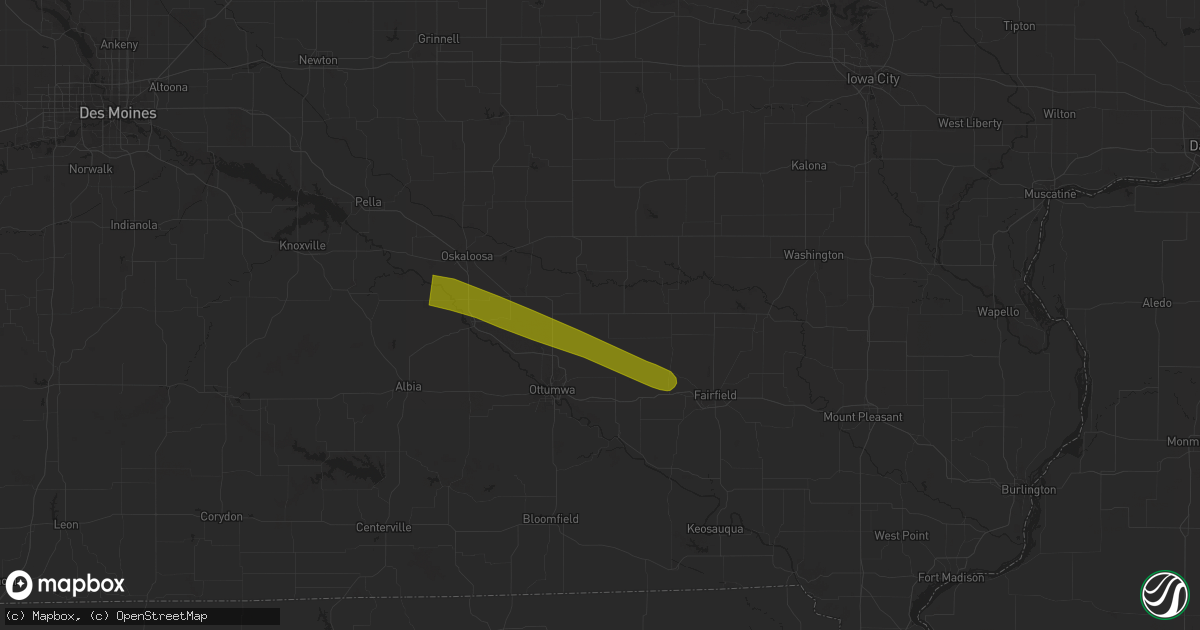 Hail map in Hedrick, IA on July 17, 2023