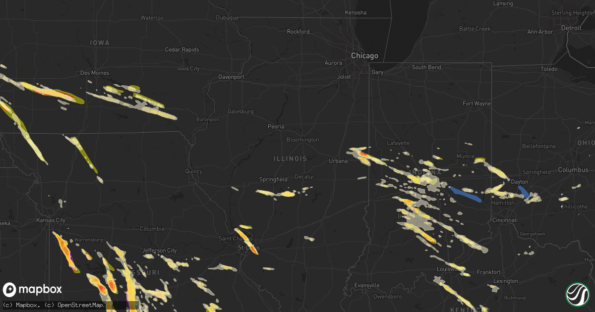 Hail map in Illinois on July 17, 2023