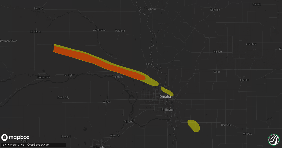 Hail map in Kennard, NE on July 17, 2023