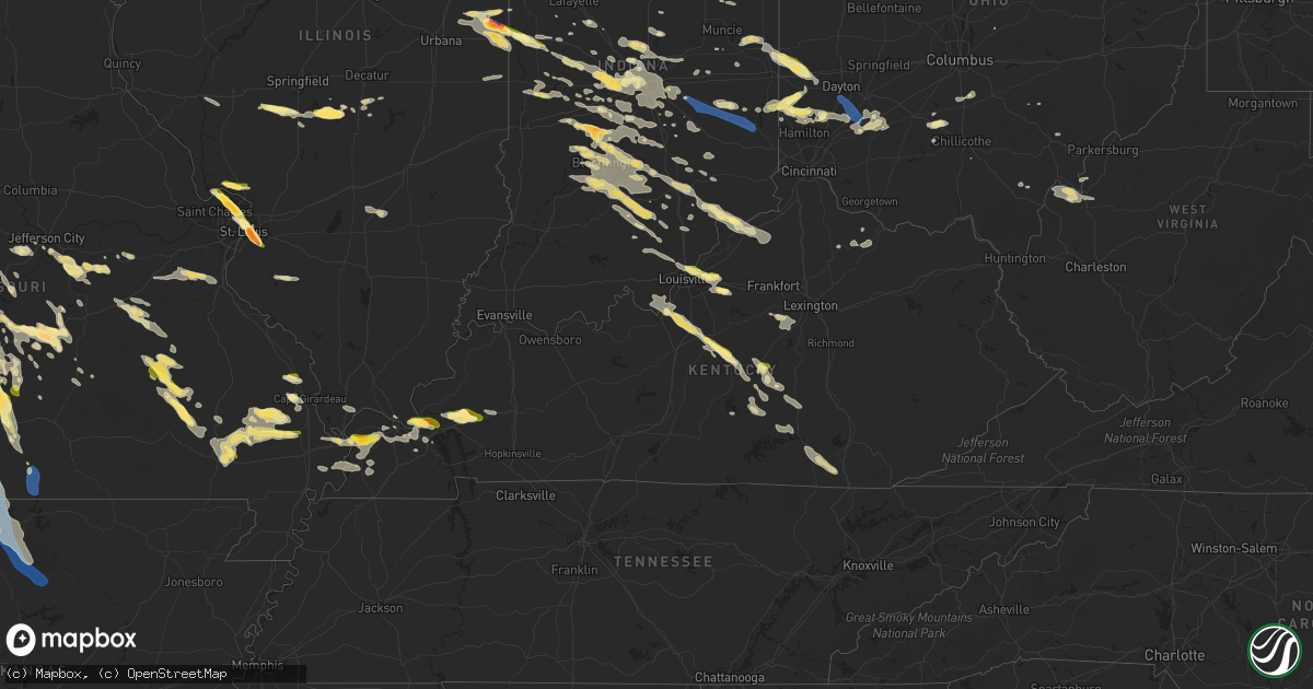 Hail map in Kentucky on July 17, 2023