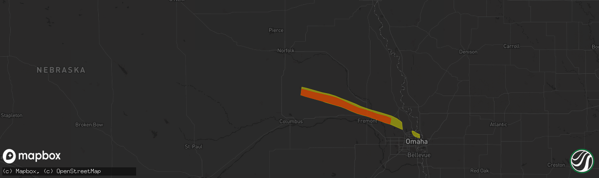 Hail map in Leigh, NE on July 17, 2023