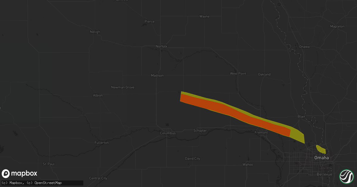 Hail map in Leigh, NE on July 17, 2023