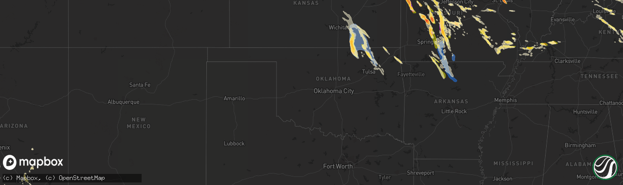 Hail map in Oklahoma on July 17, 2023