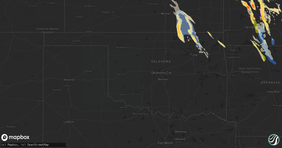 Hail map in Oklahoma on July 17, 2023