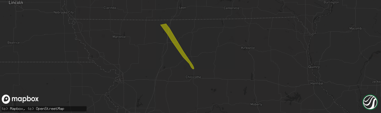 Hail map in Trenton, MO on July 17, 2023