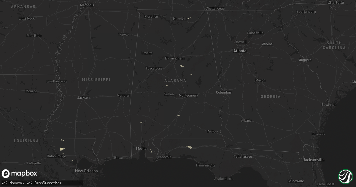 Hail map in Alabama on July 17, 2024