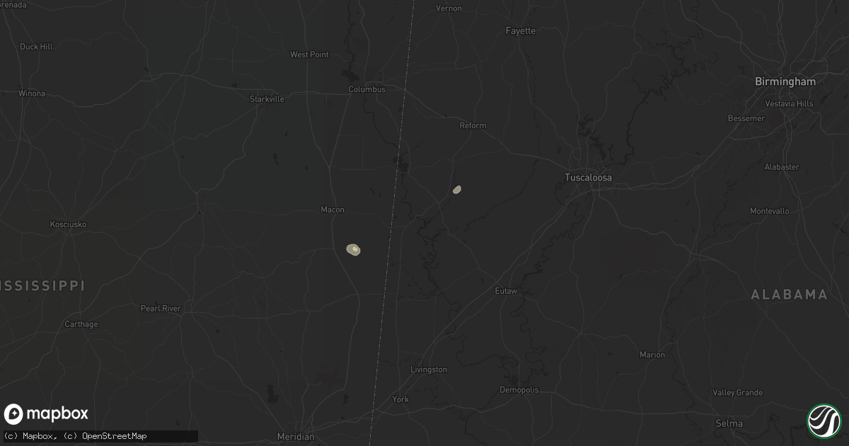 Hail map in Aliceville, AL on July 17, 2024