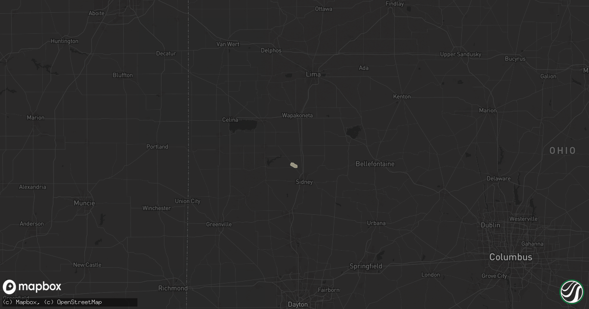 Hail map in Anna, OH on July 17, 2024