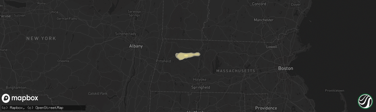 Hail map in Ashfield, MA on July 17, 2024