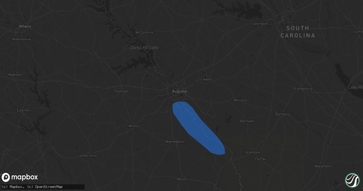 Hail map in Augusta, GA on July 17, 2024