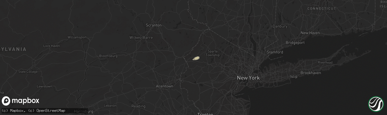 Hail map in Blairstown, NJ on July 17, 2024