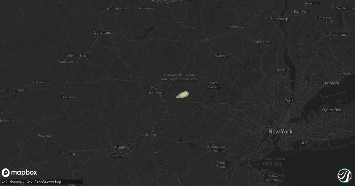 Hail map in Blairstown, NJ on July 17, 2024