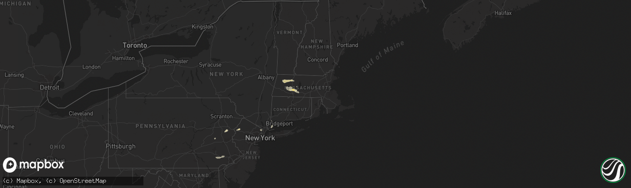 Hail map in Connecticut on July 17, 2024