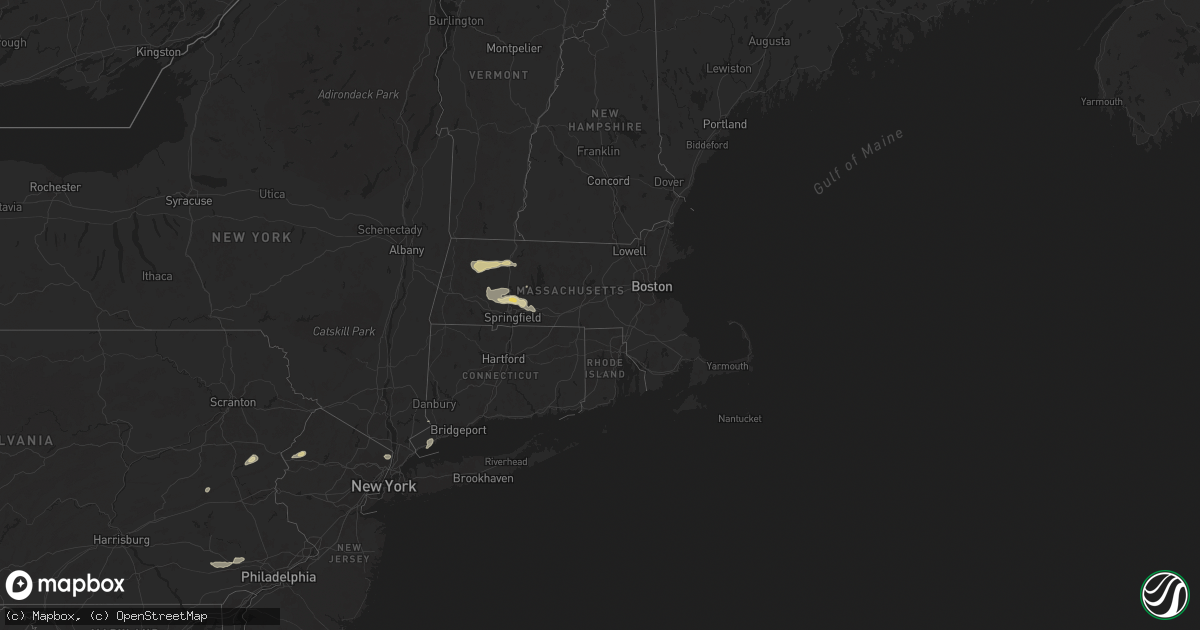 Hail map in Connecticut on July 17, 2024