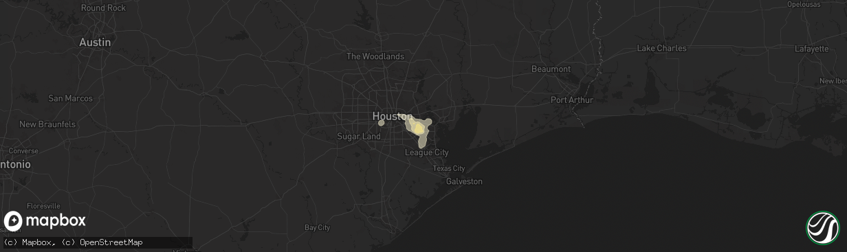 Hail map in Deer Park, TX on July 17, 2024