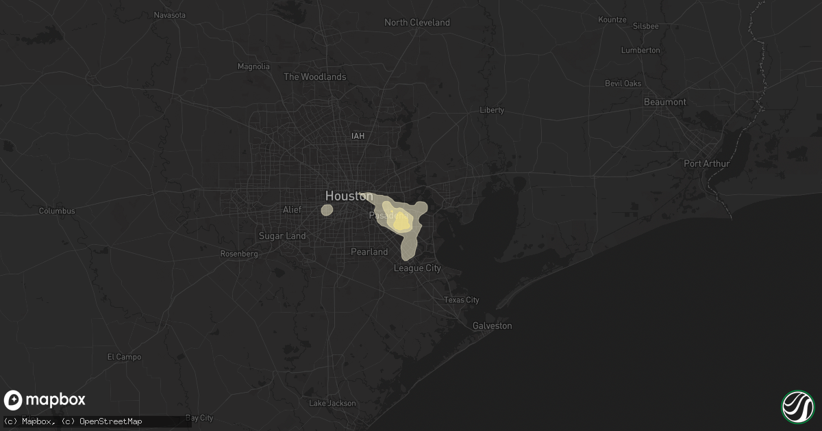 Hail map in Deer Park, TX on July 17, 2024