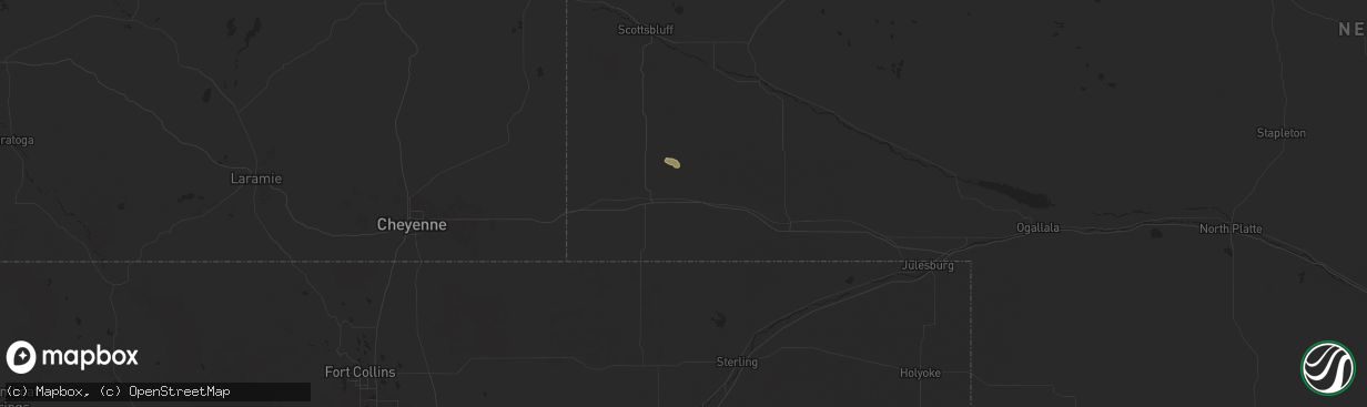 Hail map in Dix, NE on July 17, 2024