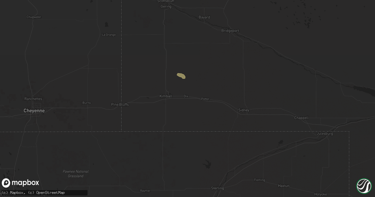Hail map in Dix, NE on July 17, 2024