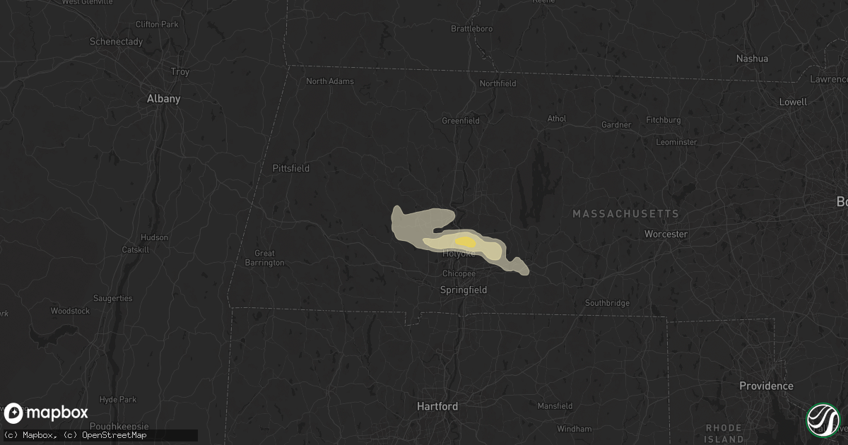 Hail map in Easthampton, MA on July 17, 2024