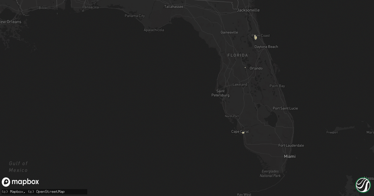 Hail map in Florida on July 17, 2024