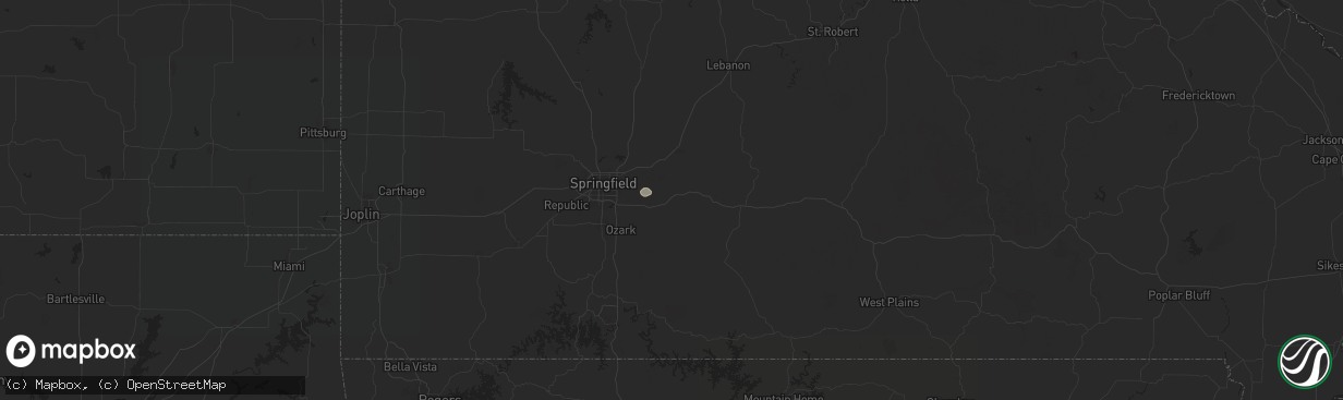 Hail map in Fordland, MO on July 17, 2024