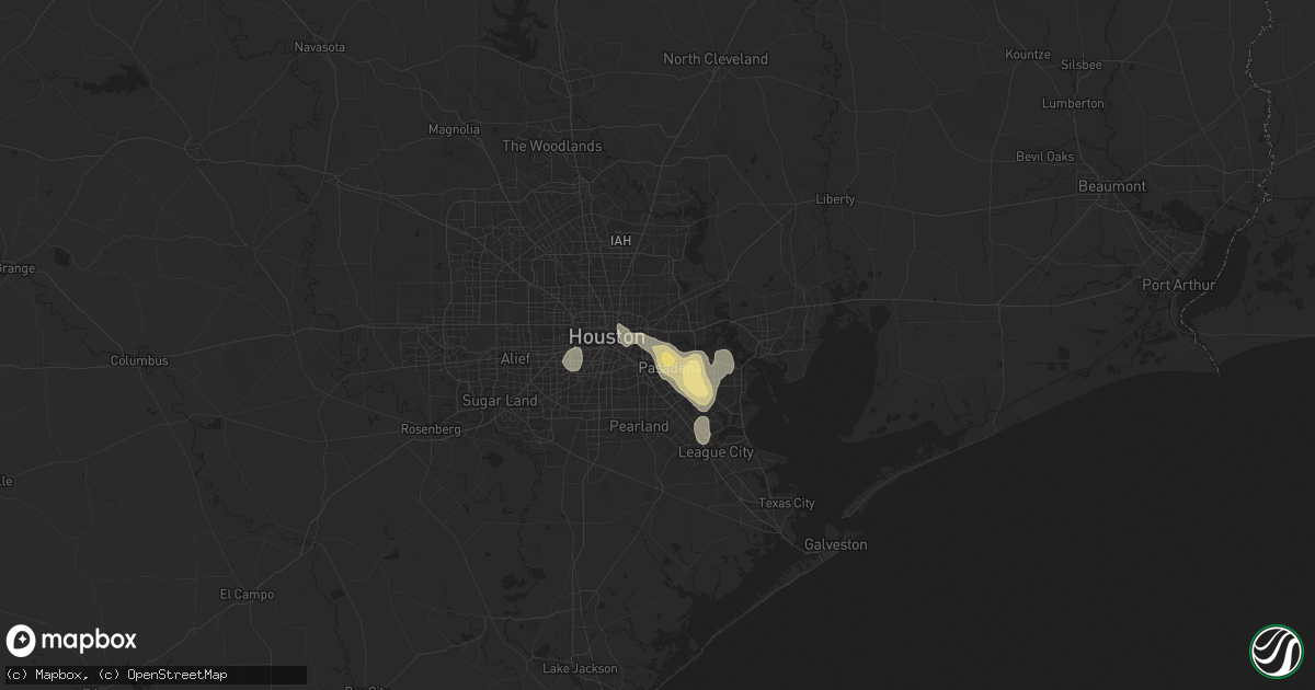 Hail map in Galena Park, TX on July 17, 2024