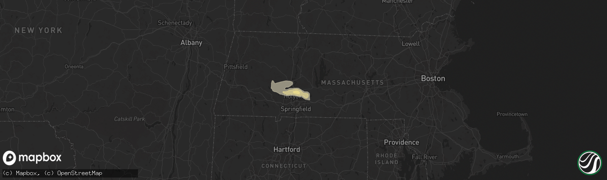 Hail map in Granby, MA on July 17, 2024