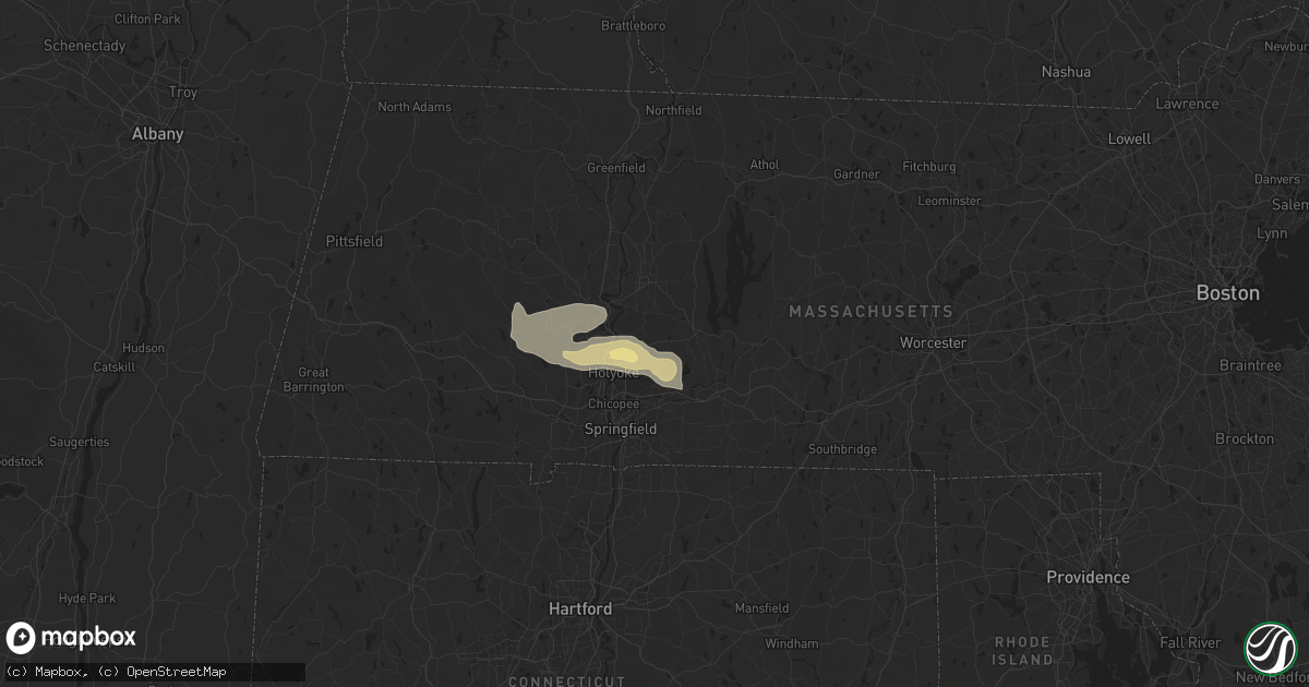 Hail map in Granby, MA on July 17, 2024