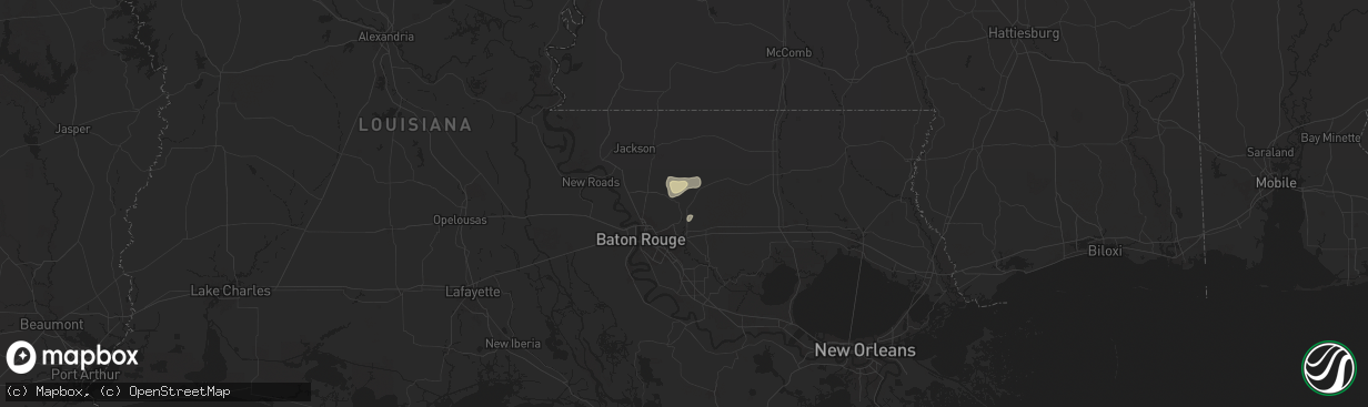 Hail map in Greenwell Springs, LA on July 17, 2024