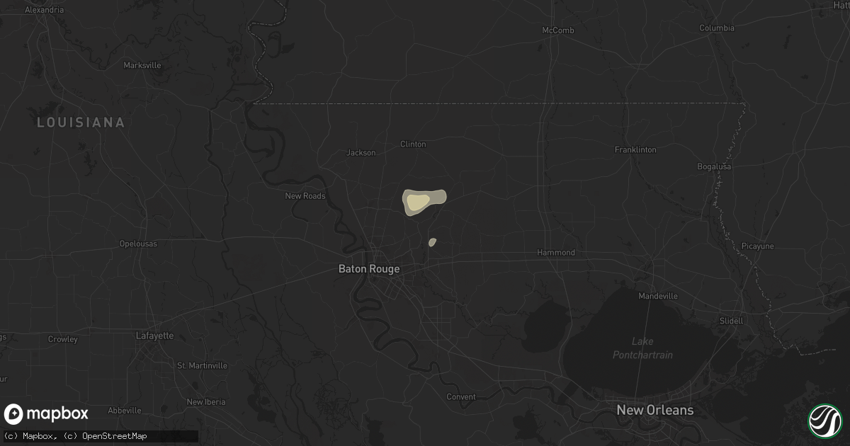 Hail map in Greenwell Springs, LA on July 17, 2024