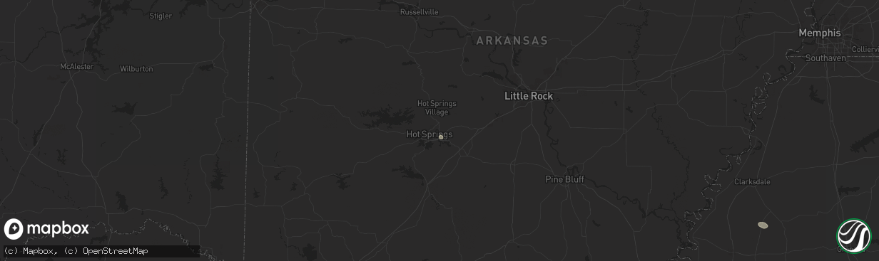 Hail map in Hot Springs National Park, AR on July 17, 2024