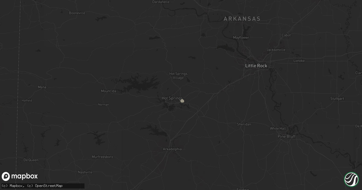 Hail map in Hot Springs National Park, AR on July 17, 2024