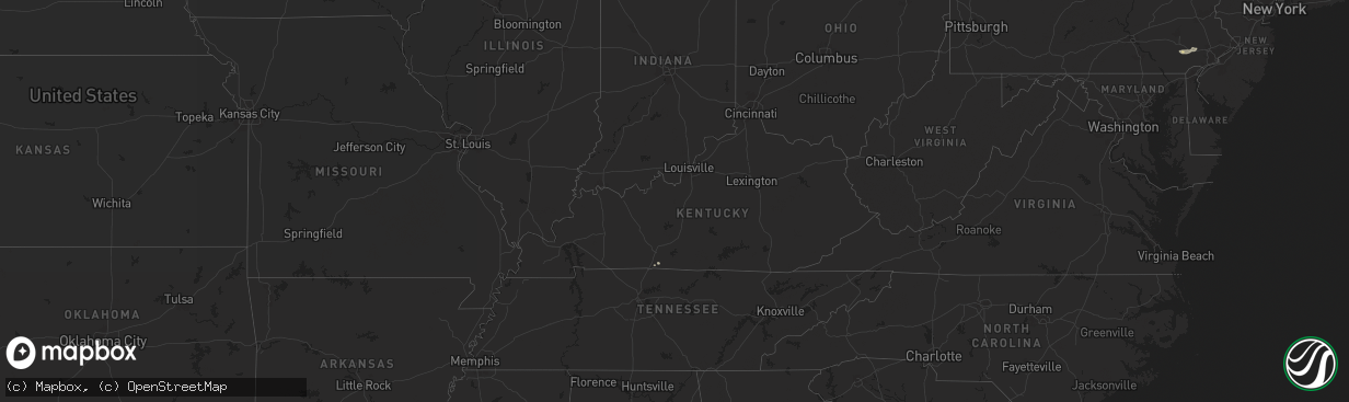 Hail map in Kentucky on July 17, 2024