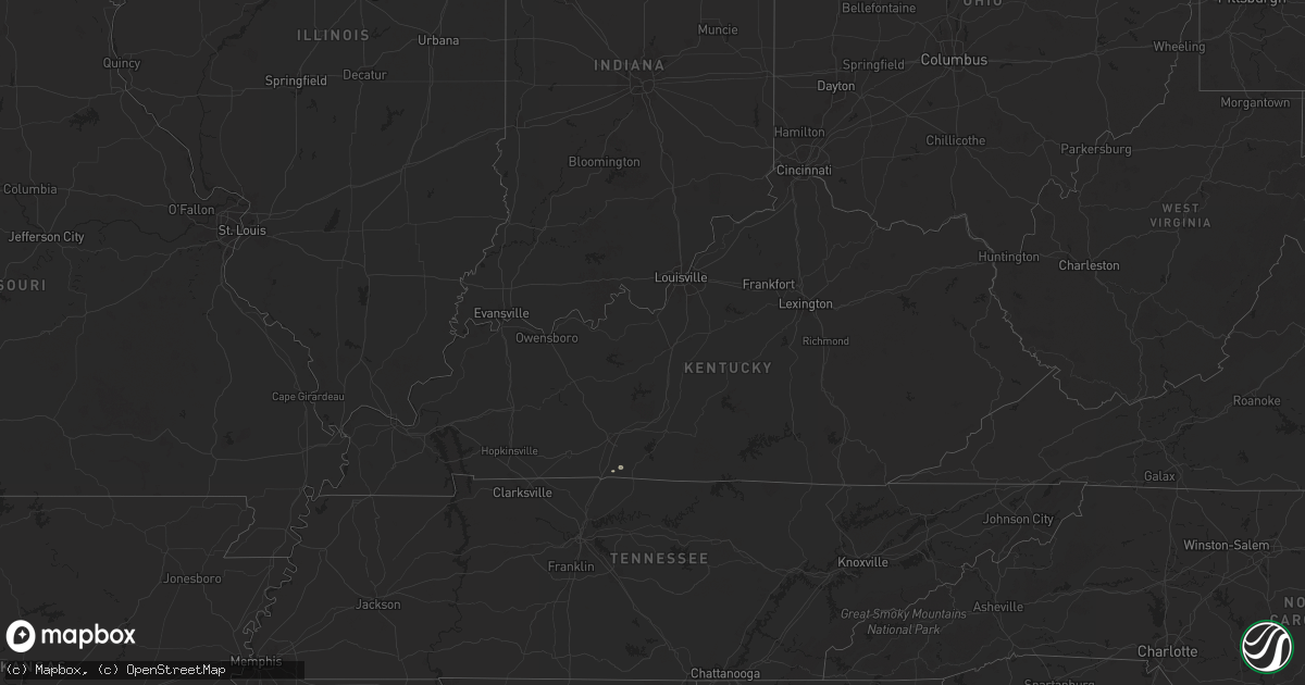 Hail map in Kentucky on July 17, 2024