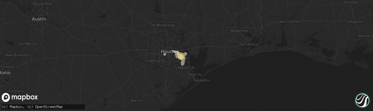 Hail map in La Porte, TX on July 17, 2024