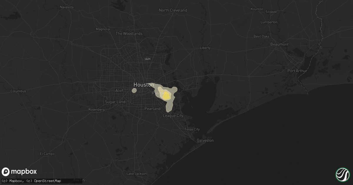 Hail map in La Porte, TX on July 17, 2024