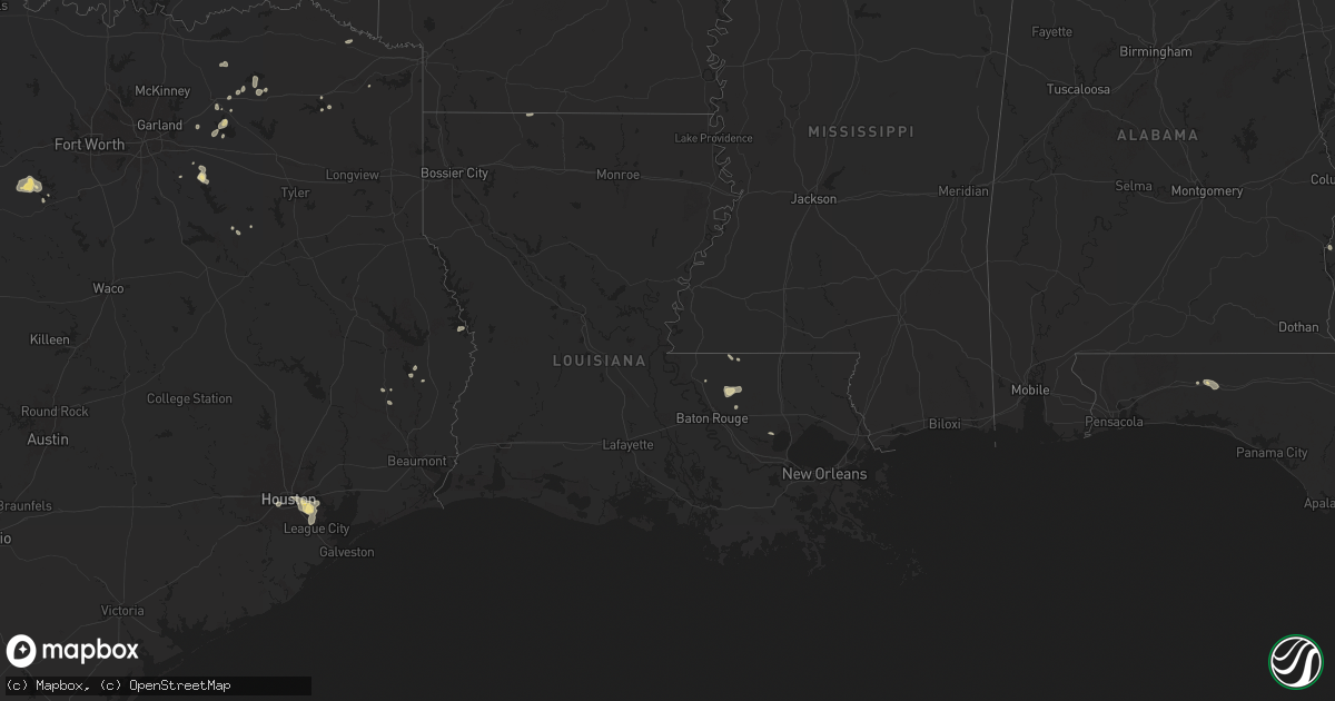 Hail map in Louisiana on July 17, 2024