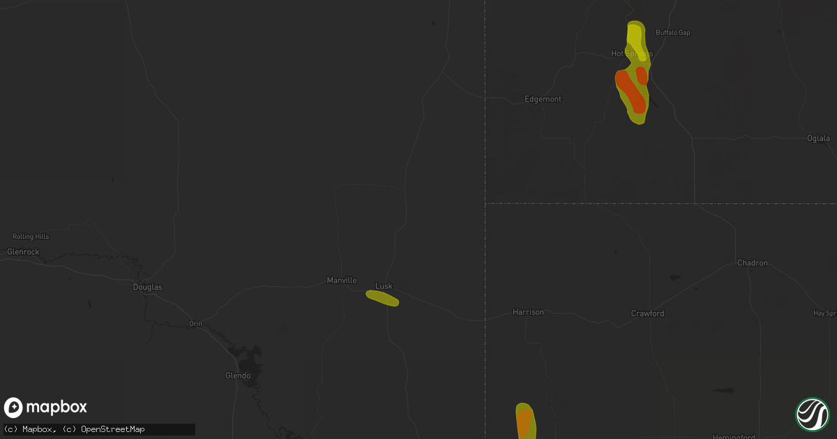 Hail map in Lusk, WY on July 17, 2024