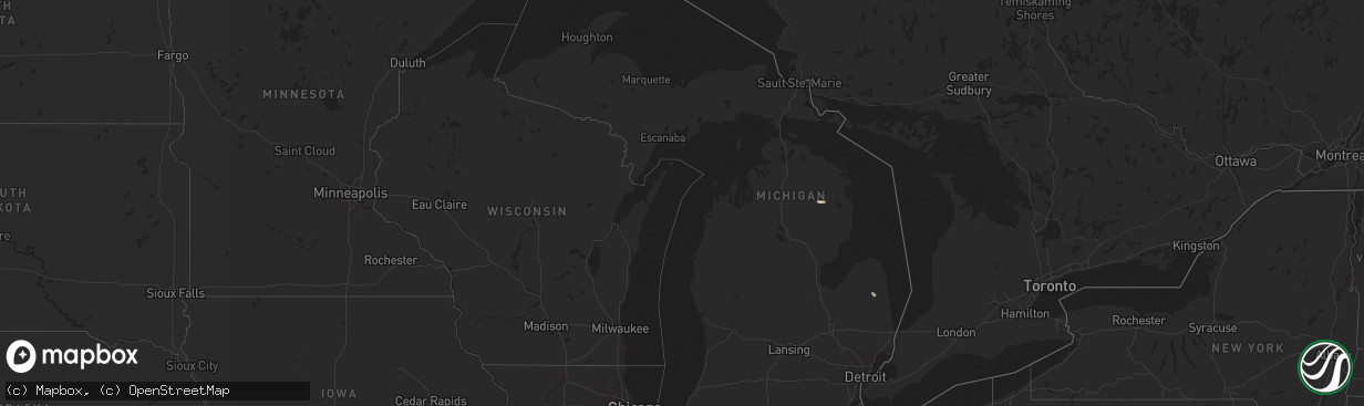 Hail map in Michigan on July 17, 2024