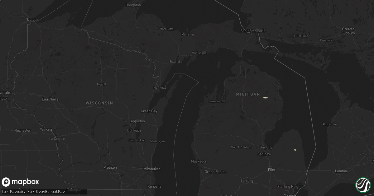 Hail map in Michigan on July 17, 2024