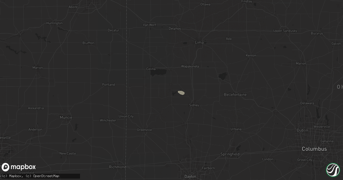 Hail map in Minster, OH on July 17, 2024