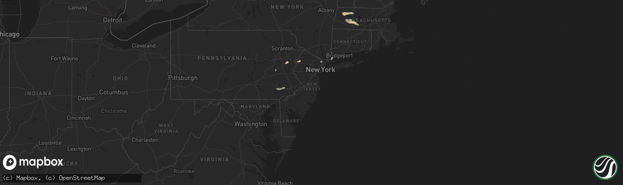 Hail map in New Jersey on July 17, 2024