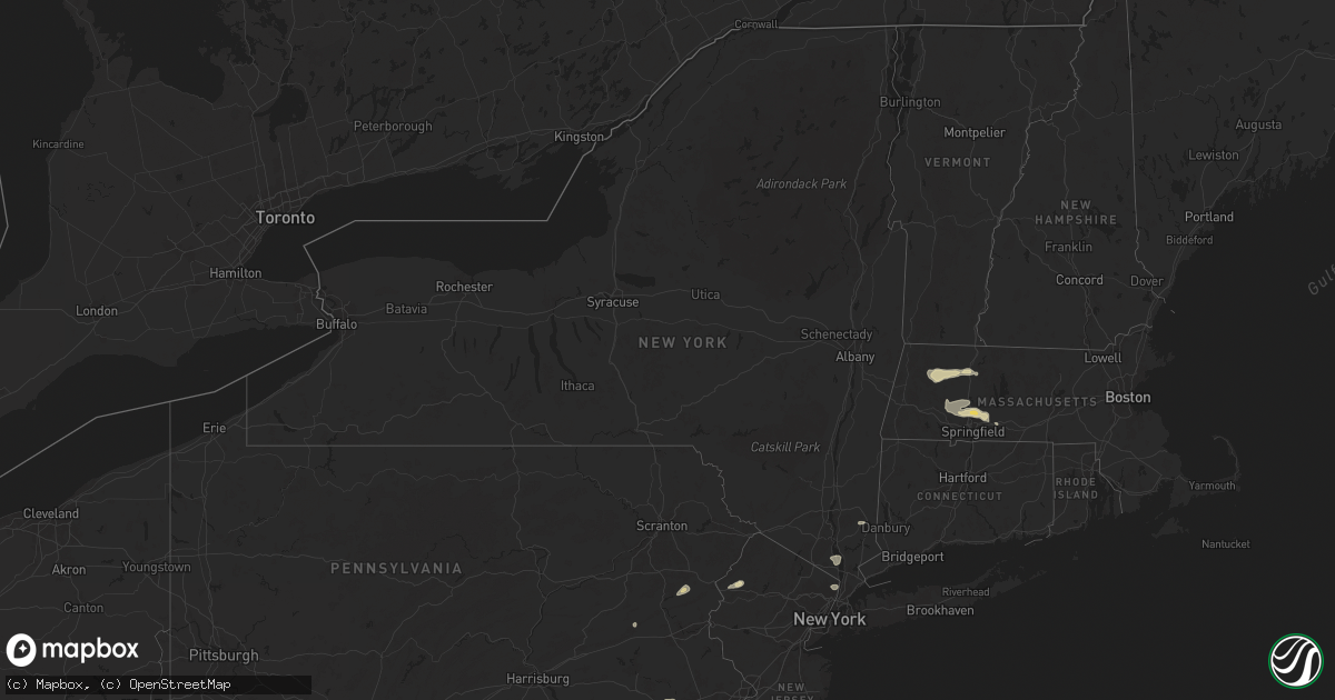 Hail map in New York on July 17, 2024
